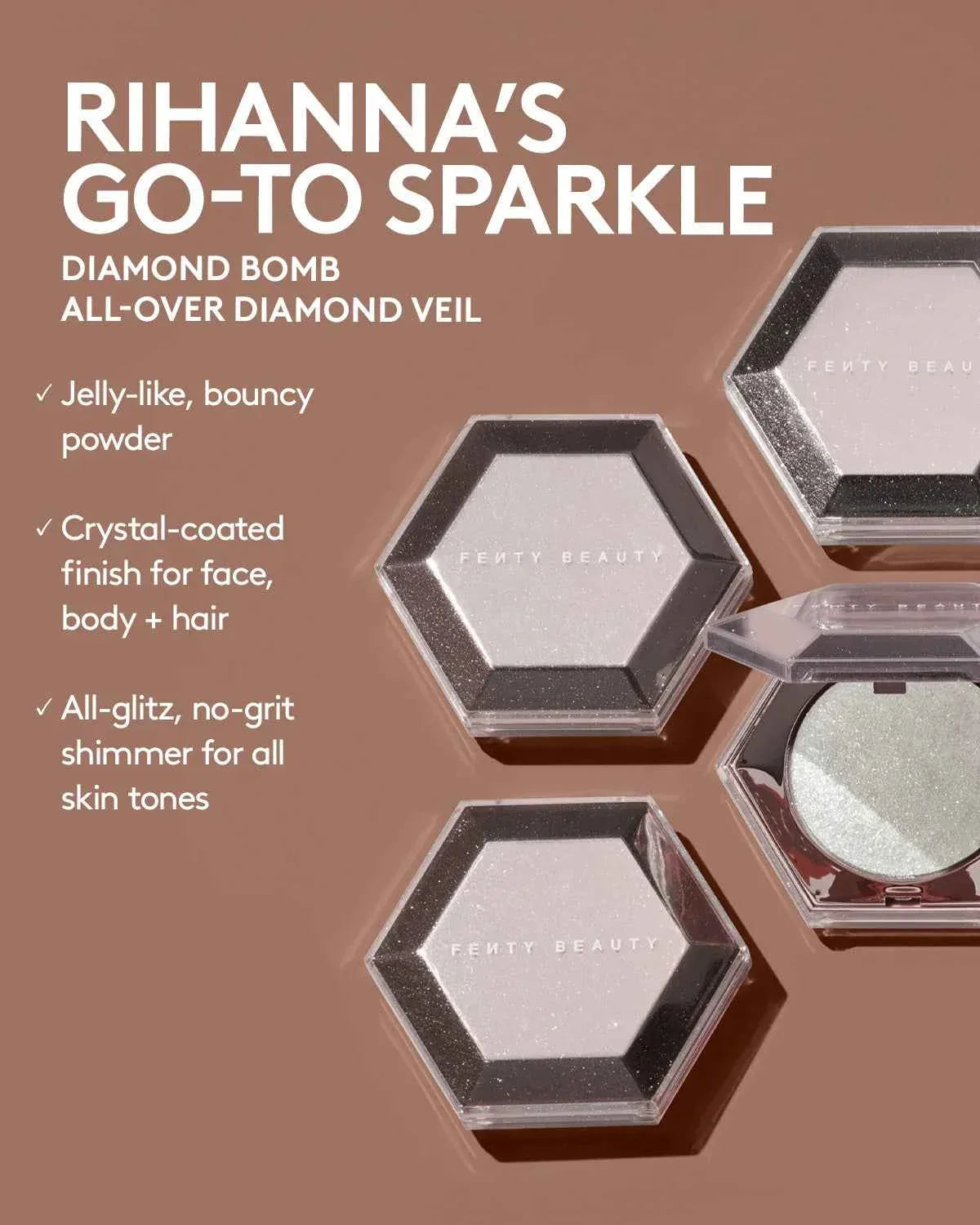 fenty beauty Diamond Bomb All-Over Diamond how many carats