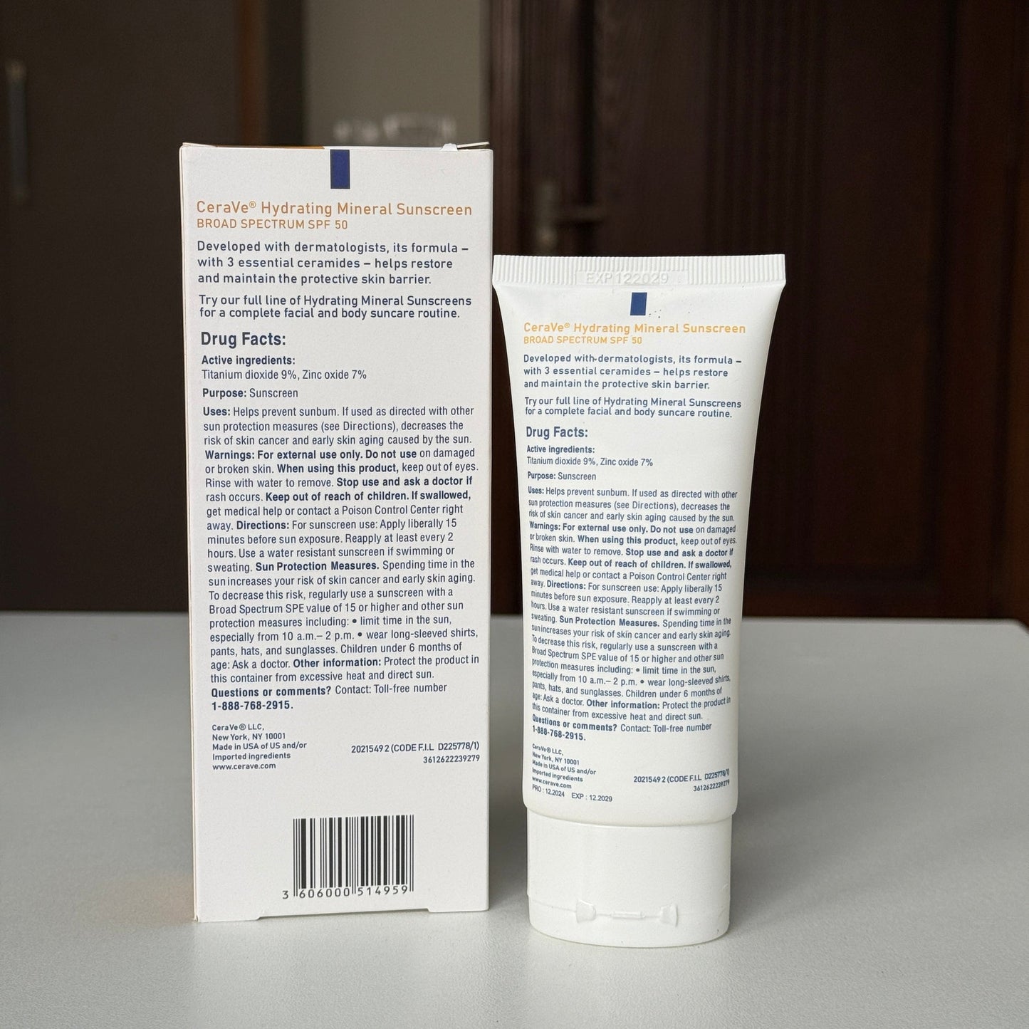 Cerave Hydrating Mineral sunscreen. 75 ml