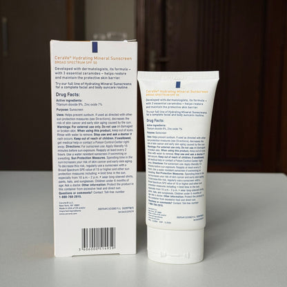 Cerave Hydrating Mineral sunscreen. 75 ml